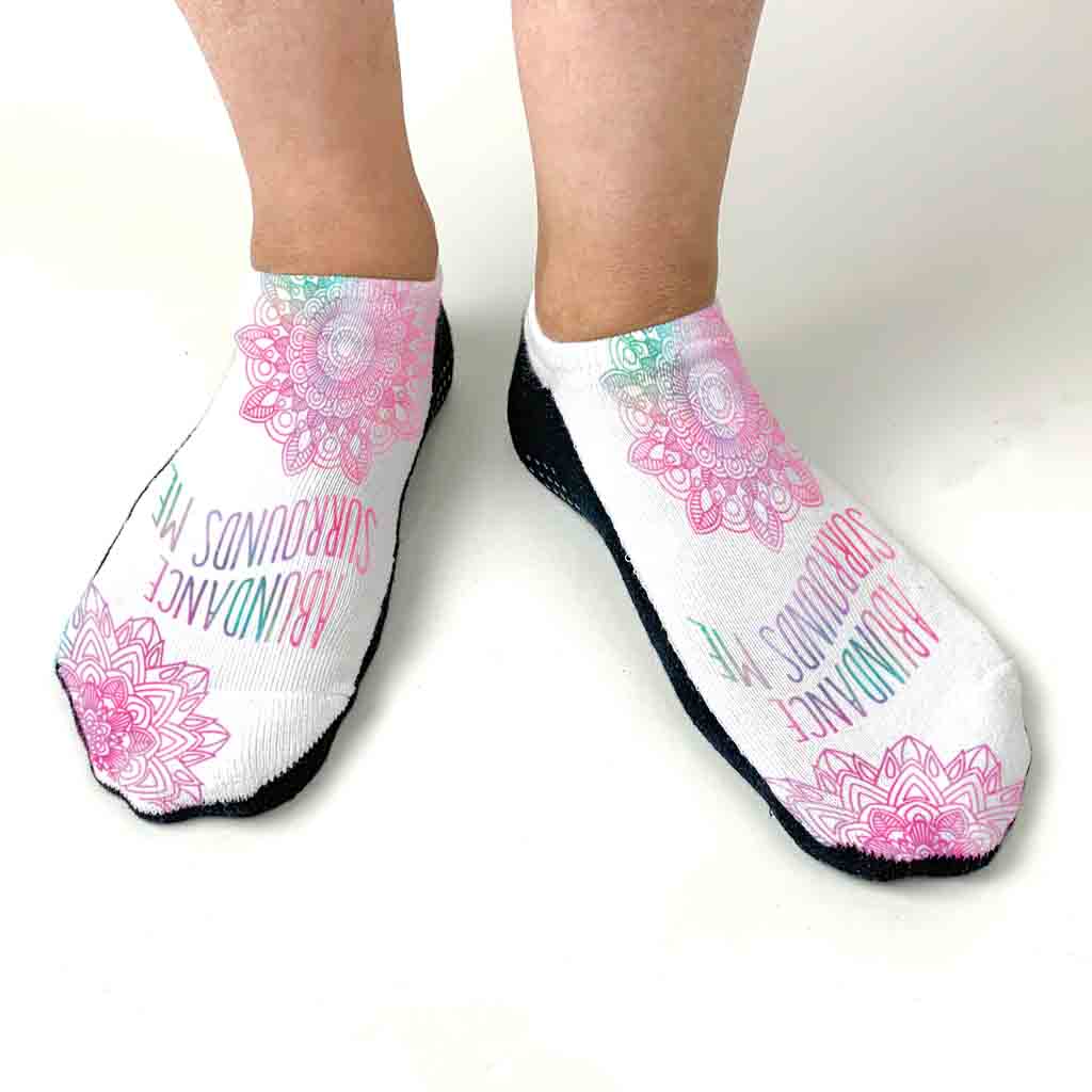 Abundance Surrounds Me - Positive Affirming Mantra on Socks