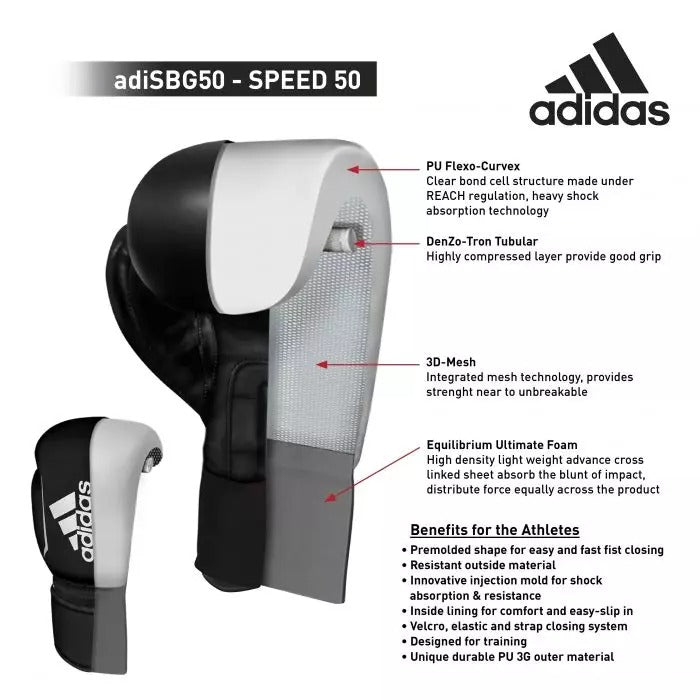 adidas Boxing Gloves Speed 50 Sparring Bag Training