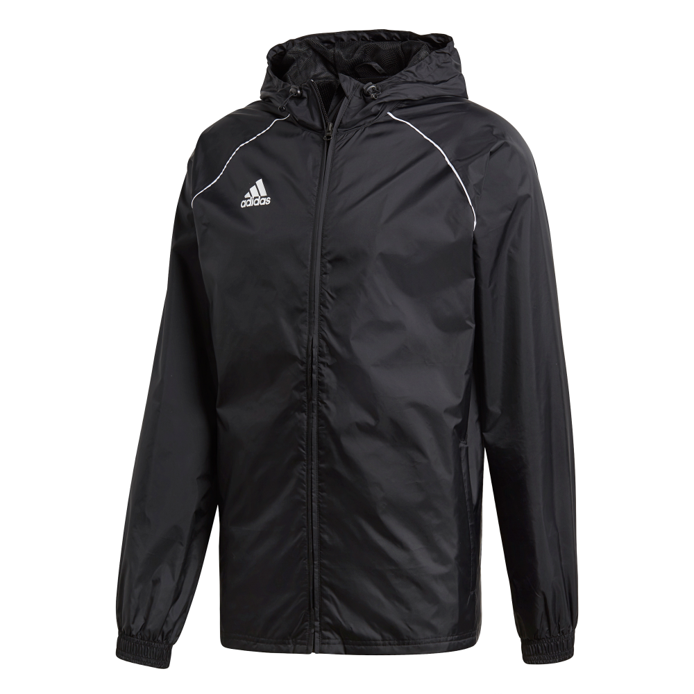 Adidas Youth Core 18 Rain Jacket (Black/White)