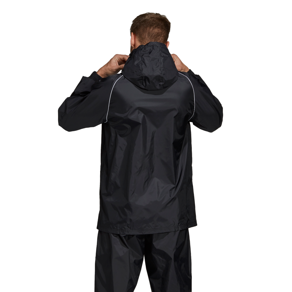 Adidas Youth Core 18 Rain Jacket (Black/White)