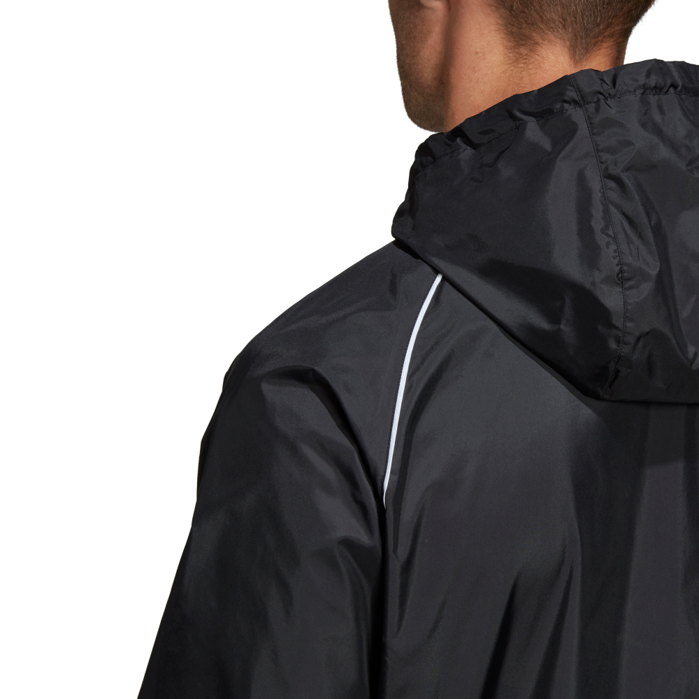 Adidas Youth Core 18 Rain Jacket (Black/White)