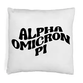 Alpha Omicron Pi Greek Mod Design on a Sorority Throw Pillow Cover for Dorm Room or Apartment Decor