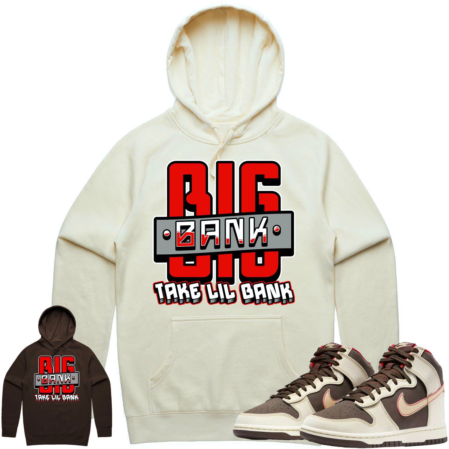 Baroque Brown Dunks Hoodie to Match - RED BIG BANK