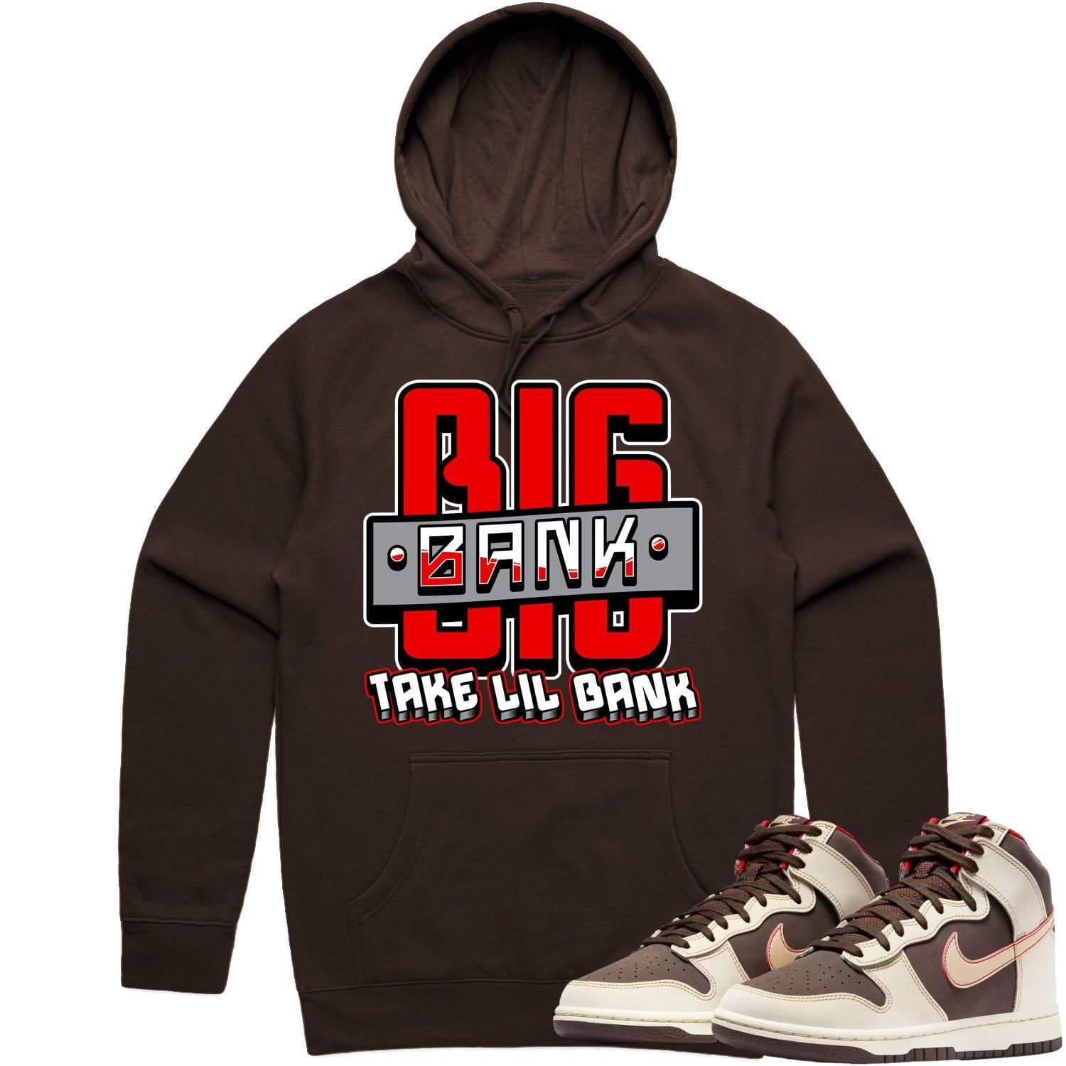 Baroque Brown Dunks Hoodie to Match - RED BIG BANK