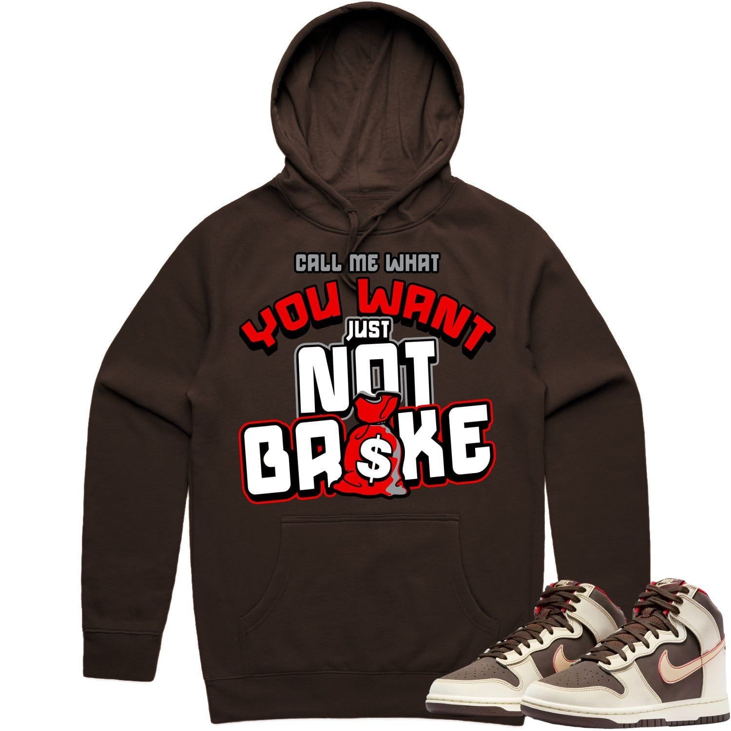 Baroque Brown Dunks Hoodie to Match - RED NOT BROKE