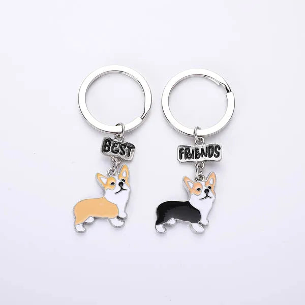 Best friend Anime Keychain Metal pet Dogs Key Ring Bag HandBag Charm Wholesale Lovely Keychain Car Keyring Gift Women Jewelry