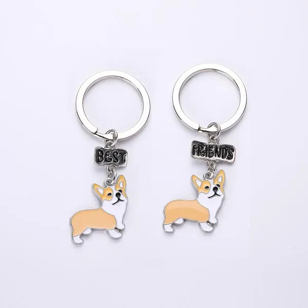 Best friend Anime Keychain Metal pet Dogs Key Ring Bag HandBag Charm Wholesale Lovely Keychain Car Keyring Gift Women Jewelry