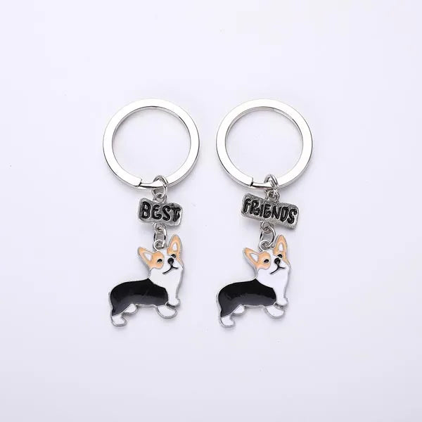 Best friend Anime Keychain Metal pet Dogs Key Ring Bag HandBag Charm Wholesale Lovely Keychain Car Keyring Gift Women Jewelry