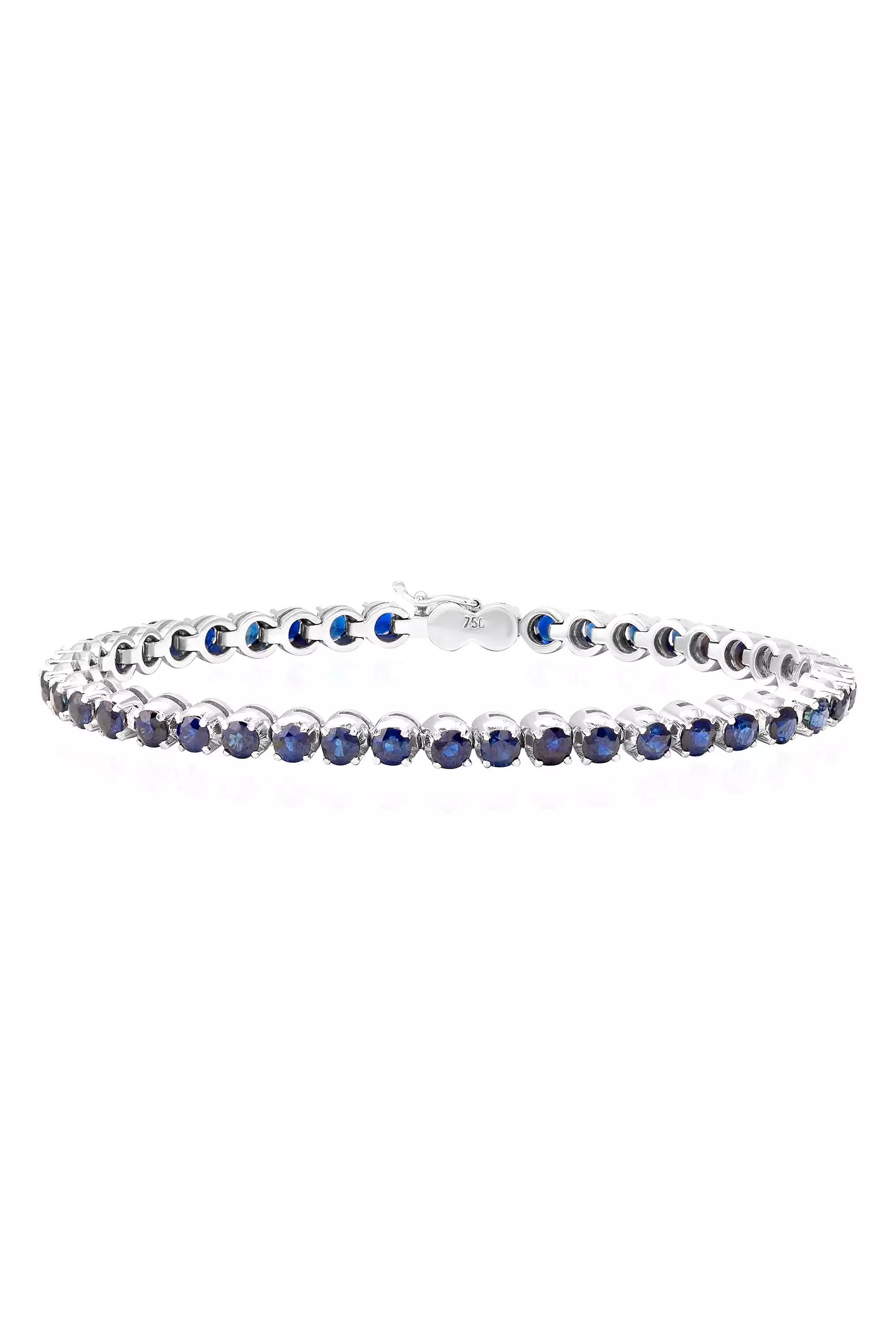 Blue Sapphire Tennis Bracelet in 18k White Gold