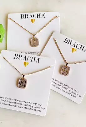 Bracha Royal Initial Card Necklace