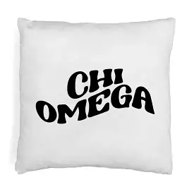 Chi Omega Greek Mod Design on a Sorority Throw Pillow Cover for Dorm Room or Apartment Decor