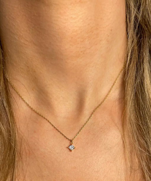 Classic Diamond Mini Necklace - Gold