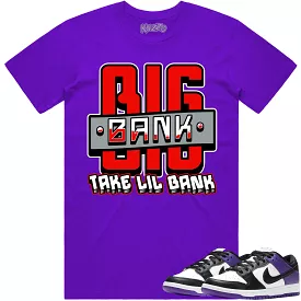 Court Purple Dunks Shirt to Match - RED BIG BANK