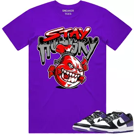 Court Purple Dunks Shirt to Match - RED STAY HUNGRY