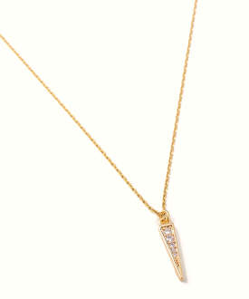 Crystal Spike Necklace - Gold