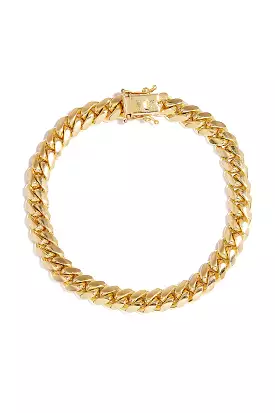 Cuban Miami Chain Bracelet in Solid 18k Yellow Gold