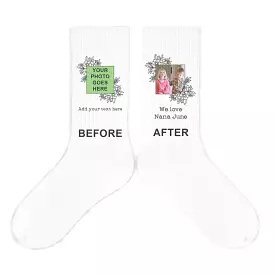 Custom Framed Photo and Your Text Printed on Socks