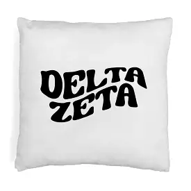 Delta Zeta Greek Mod Design on a Sorority Throw Pillow Cover for Dorm Room or Apartment Decor