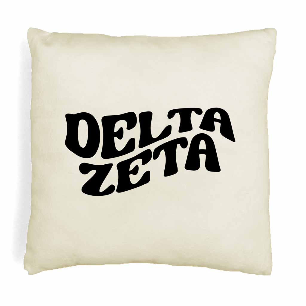 Delta Zeta Greek Mod Design on a Sorority Throw Pillow Cover for Dorm Room or Apartment Decor