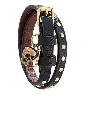 double wrap skull bracelet