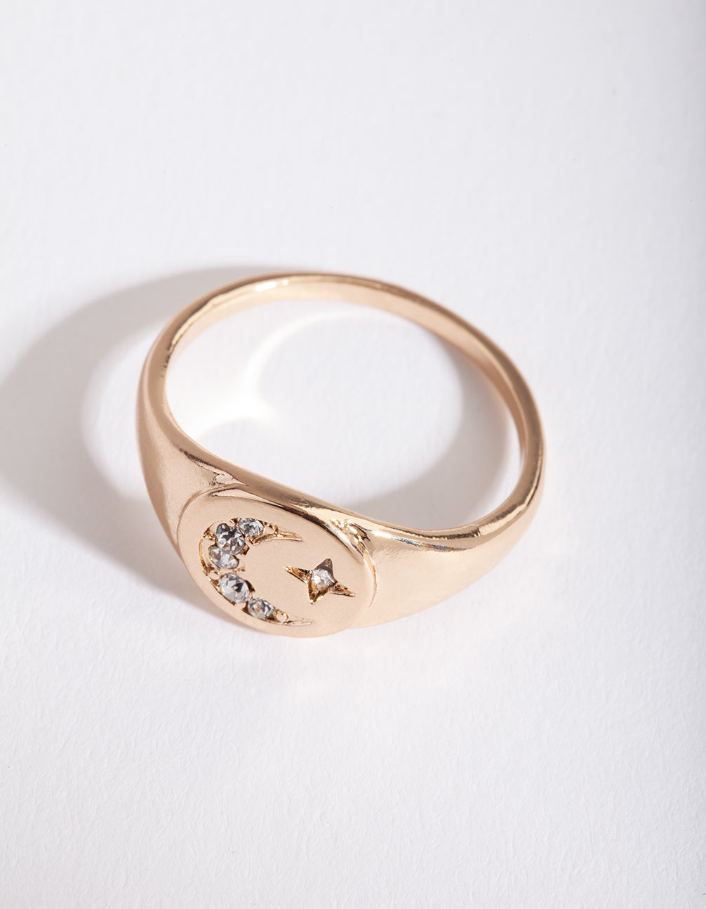 Gold Celestial Diamante Moon Ring