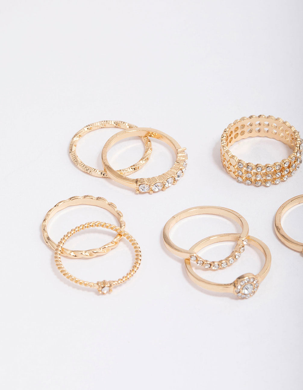 Gold Glamorous Rope Ring Pack