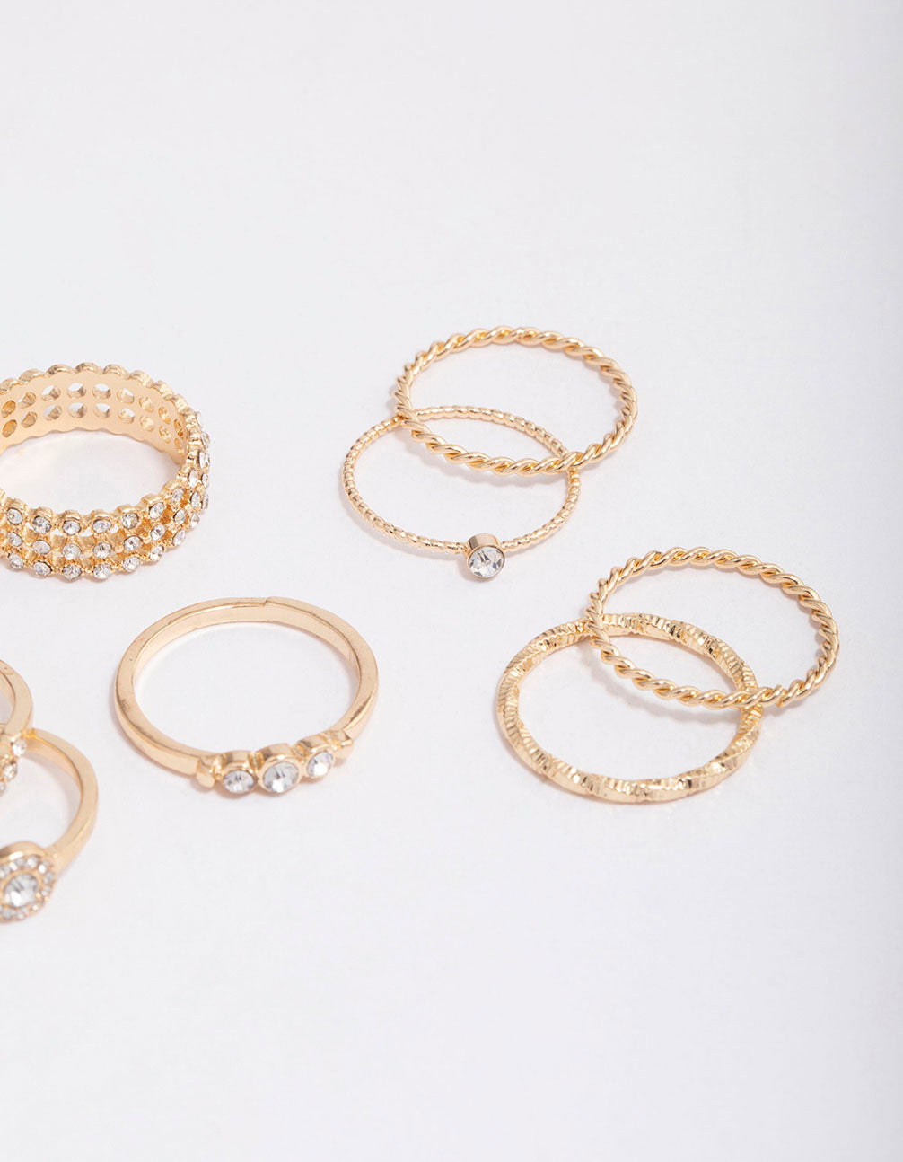 Gold Glamorous Rope Ring Pack