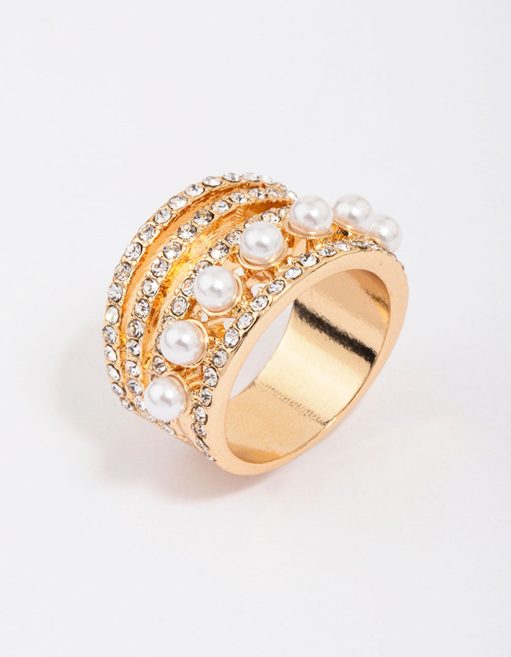 Gold Layered Pearl Band Ring