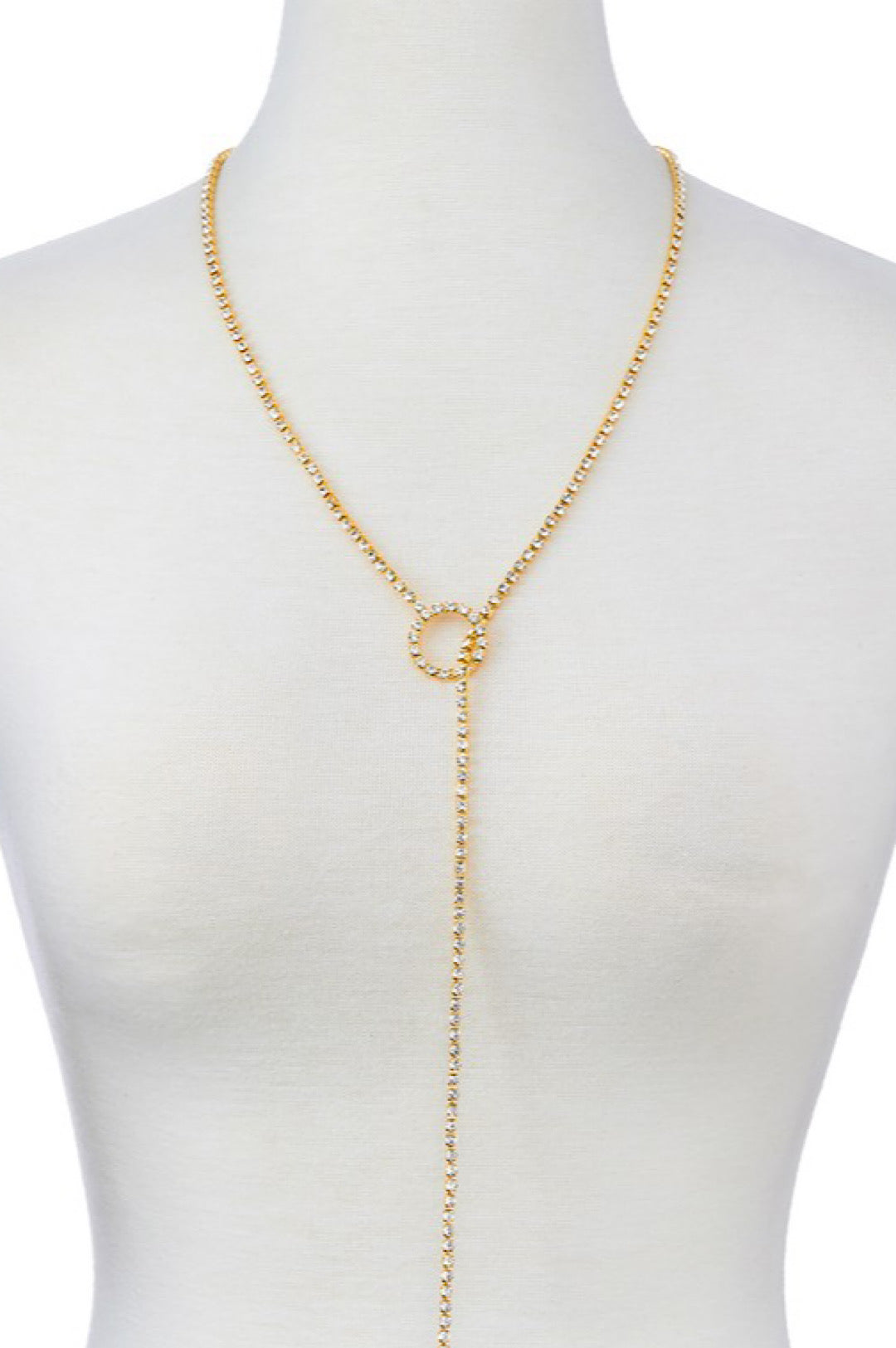 Gold or Silver Rhinestone Toggle Necklace