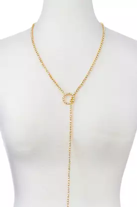 Gold or Silver Rhinestone Toggle Necklace