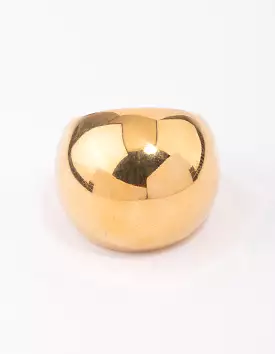 Gold Plated Stainless Steel Large Bubble Ring