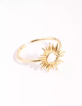 Gold Plated Sterling Silver Sun Goddess Ring