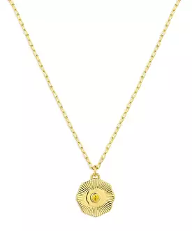 Gorjana Birthstone Coin Necklace - Citrine/Gold