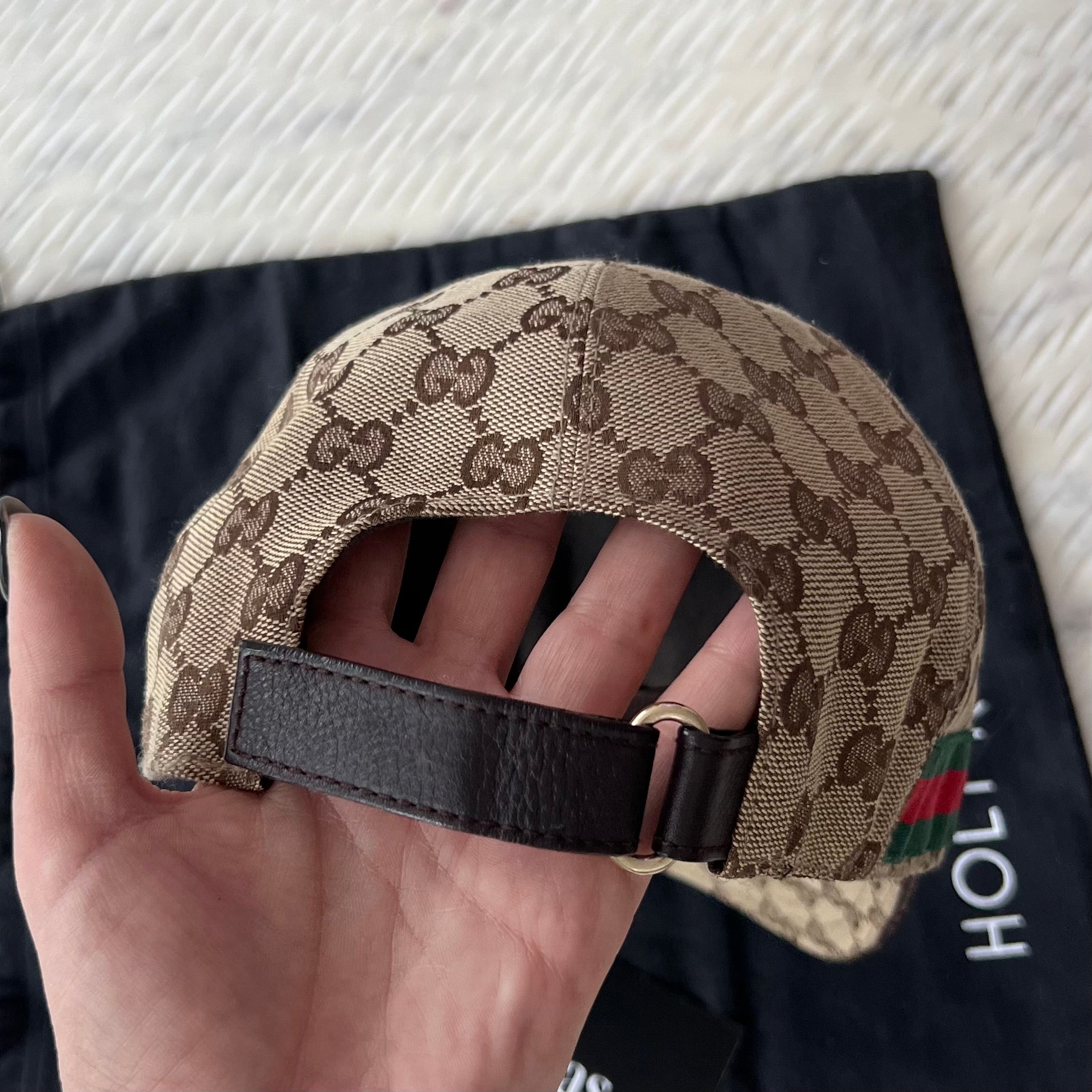 GUCCI ORIGINAL GG CANVAS BASEBALL HAT WITH WEB