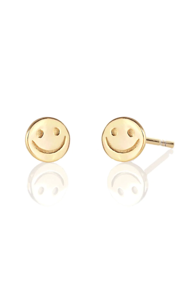 Happy face stud earrings