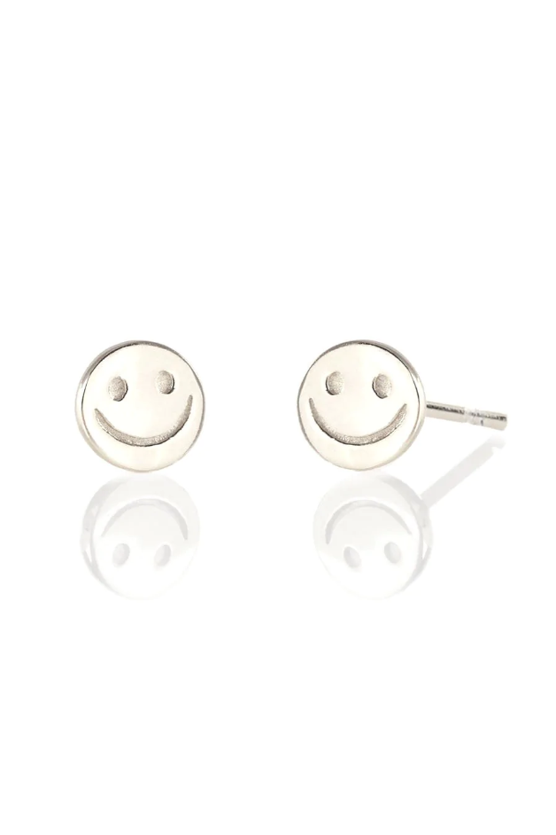 Happy face stud earrings