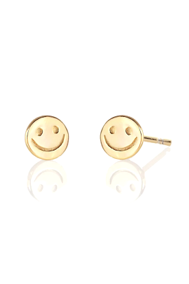 Happy face stud earrings