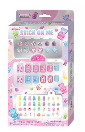 Hot Focus Stick On Me Earing & Nail Set - Gummy Bear