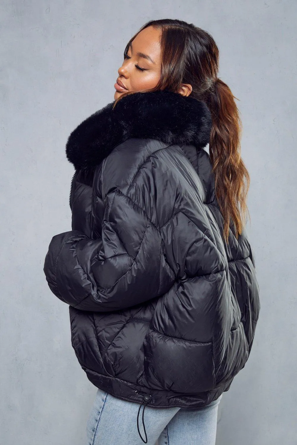 Jackets & Coats | Faux Fur Quilted Puffer Coat | MissPap