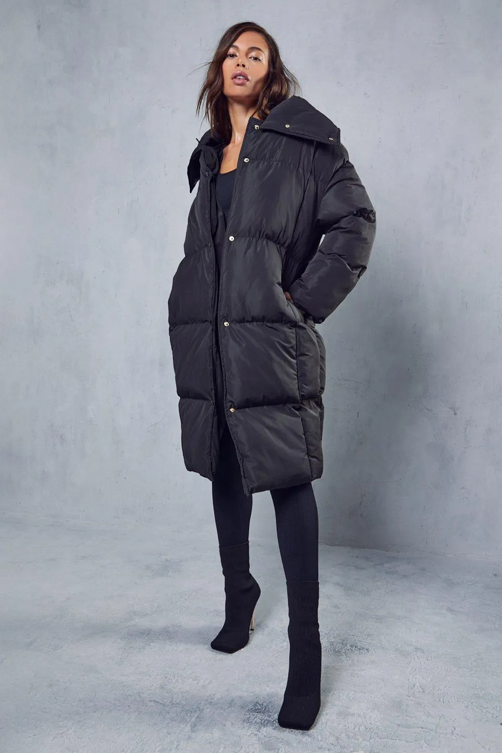 Jackets & Coats | Oversized Longline Puffer Coat | MissPap