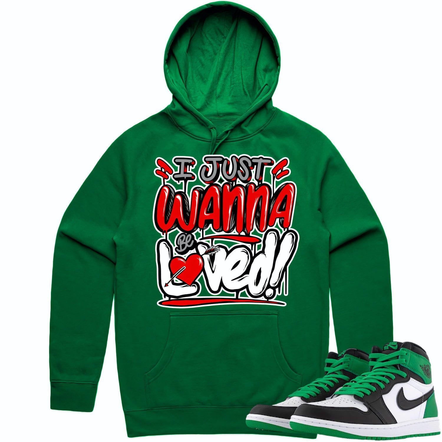 Jordan 1 Lucky Green 1s Hoodie to Match - RED LOVED