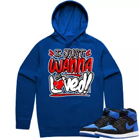 Jordan 1 Royal Suede 1s Hoodie to Match - RED LOVED