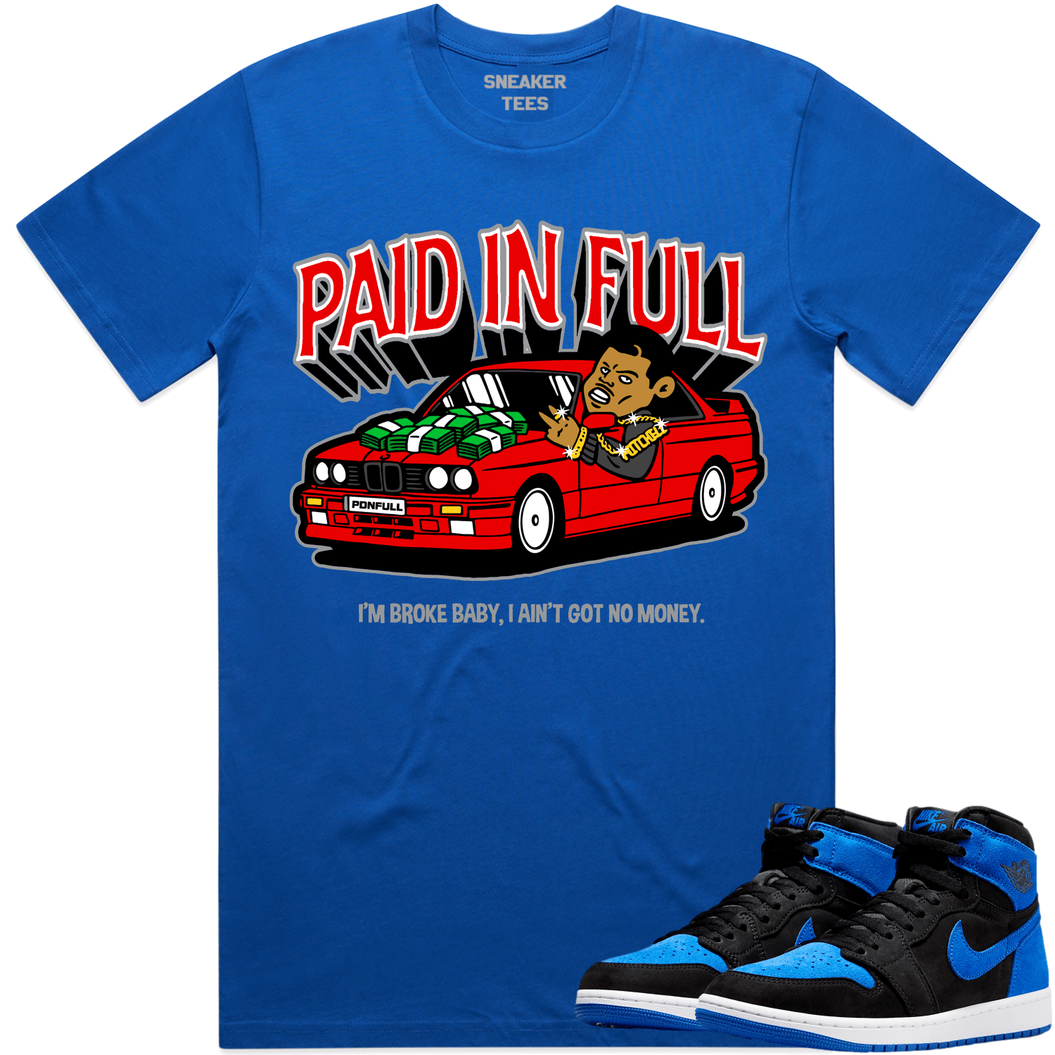 Jordan 1 Royal Suede 1s Shirt to Match - RED PAID