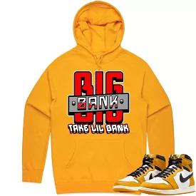 Jordan 1 Yellow Ochre 1s Hoodie to Match - RED BIG BANK