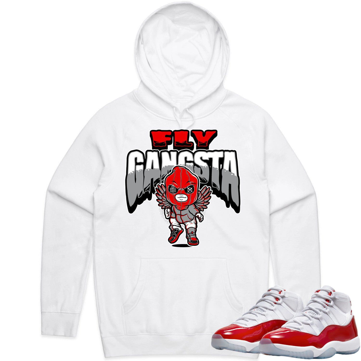 Jordan 11 Cherry 11s Hoodie to Match - RED FLY GANGSTA