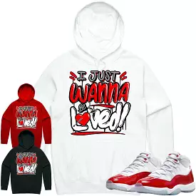 Jordan 11 Cherry 11s Hoodie to Match - RED LOVED