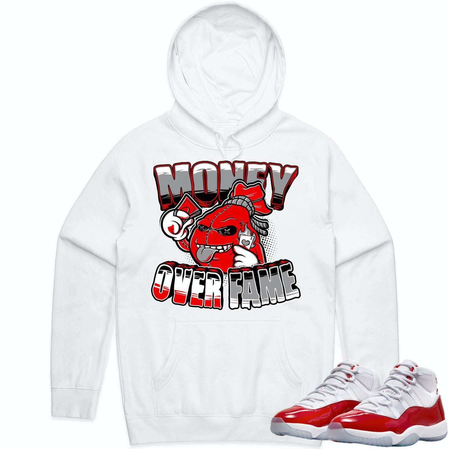 Jordan 11 Cherry 11s Hoodie to Match - RED MOF