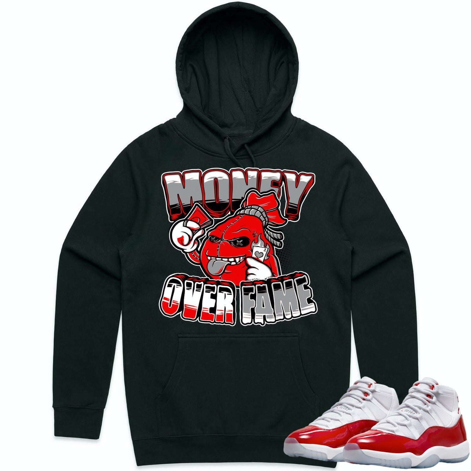 Jordan 11 Cherry 11s Hoodie to Match - RED MOF