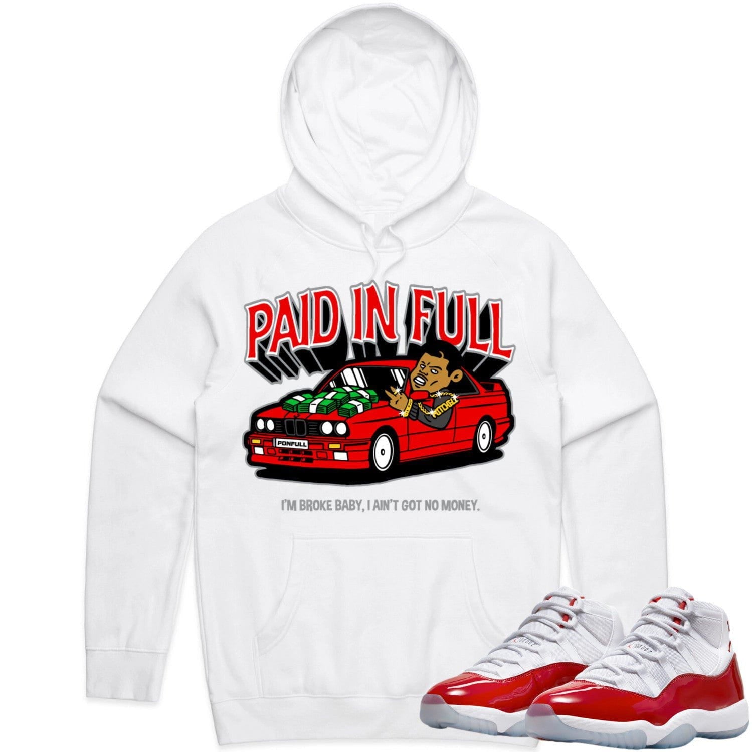 Jordan 11 Cherry 11s Hoodie to Match - RED PAID