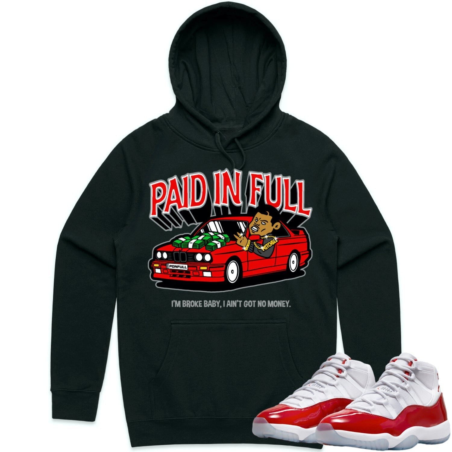 Jordan 11 Cherry 11s Hoodie to Match - RED PAID